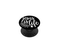 Jésus est la Vie - Design Inspiré par la Foi PopSockets PopGrip Adhésif