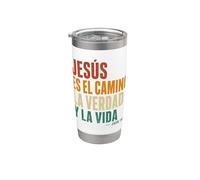 Jésus est le chemin de la vérité et de la vie chrétienne rétro Gobelet isotherme en acier inoxydable double paroi