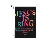 Jésus Est Le Roi Drapeaux De Jardin Suspendre Drapeaux Avec Œillets Drapeau De Jardin Pour Plage Chambres Extérieure 30X45cm