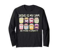 Jésus est ma Confiture et Je suis Ici pour Diffuser Un Verset de la Bible chrétienne Manche Longue