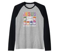Jésus est ma Confiture et Je suis Ici pour Diffuser Un Verset de la Bible chrétienne Manche Raglan