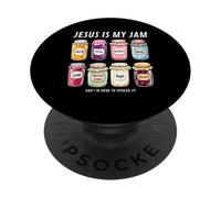 Jésus est ma Confiture et Je suis là pour la Diffuser en Tant Que chrétien PopSockets PopGrip Adhésif