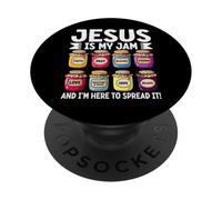 Jésus est ma Confiture et Je suis là pour Le Diffuser avec Un Jeu de Mots Amusant PopSockets PopGrip Adhésif