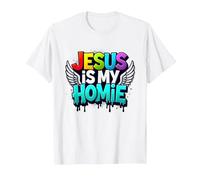 Jésus est ma Maison : déclaration de Foi aux Ailes Arc-en-Ciel vibrantes T-Shirt, Homme, Blanc, M