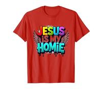Jésus est ma Maison : déclaration de Foi aux Ailes Arc-en-Ciel vibrantes T-Shirt, Homme, Rouge, M