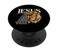 Jésus est Mon Dieu Lion de Juda Foi Chrétienne Culte Bible PopSockets PopGrip Adhésif