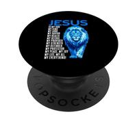 Jésus est Mon Dieu Lion de Juda, Foi chrétienne, Verset de la Bible PopSockets PopGrip Adhésif