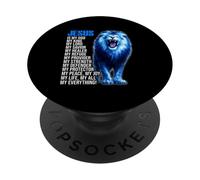 Jésus est Mon Dieu Lion de Juda, Foi chrétienne, Verset de la Bible PopSockets PopGrip Adhésif
