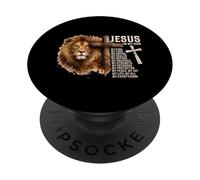 Jésus est Mon Dieu, Lion de Juda, Verset biblique chrétien, Religion PopSockets PopGrip Adhésif