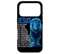 Jésus est Mon Dieu, Mon Roi, Mon Sauveur, Blue Lion Faith Coque pour iPhone 17 Pro