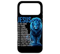 Jésus est Mon Dieu, Mon Roi, Mon Sauveur, Blue Lion Faith Coque pour iPhone 17 Pro Max