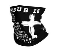 Jésus Est Mon Dieu Mon Roi Mon Sauveur. Christianisme Blanc. Homme Femme Balaclava Séchage Rapide Décoration Faciale Élastique Cache-Col pour Jogging Sports Extérieur