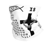 Jésus Est Mon Dieu, Mon Roi, Mon Seigneur Jésus Christianisme Noir Homme Femme Snood Coupe-Vent Bandana Séchage Rapide Foulard pour Sport Ski Voyage Course À Pied