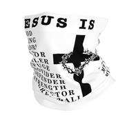 Jésus Est Mon Dieu, Mon Roi, Mon Seigneur, Mon Sauveur. Noir Homme Femme Écharpe Tube Élastique Foulard Thermique Cache Cou pour Moto Cyclisme Ski Yoga