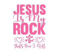 Jésus est mon rocher et c'est comme ça que je roule Stickers gravés 57.6x78.7cm Installation facile Rose