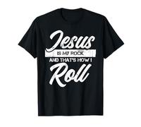 Jésus Est Mon Rocher Et Je Roule Foi Chrétienne T-Shirt