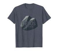 Jésus est Mon Rocher : Graphique chrétien inspirant, Jésus T-Shirt, Homme, Bleu Chiné, 6XL