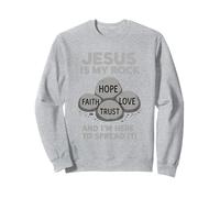 Jésus Est Mon Rocher T-Shirt Chrétien Foi Bible Sweatshirt