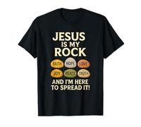 Jésus Est Mon Rocher T-Shirt Chrétien Foi Bible T-Shirt