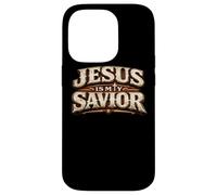 Jésus est Mon Sauveur Christian Faith Cross Bible Verse Coque pour iPhone 14 Pro