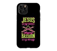 Jésus est Mon Sauveur : Jouer du basson est ma thérapie Coque pour iPhone 11 Pro