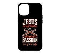 Jésus est Mon Sauveur : Jouer du basson est ma thérapie Coque pour iPhone 12/12 Pro
