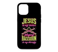 Jésus est Mon Sauveur : Jouer du basson est ma thérapie Coque pour iPhone 12/12 Pro