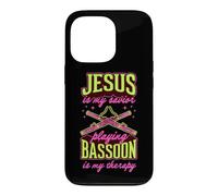 Jésus est Mon Sauveur : Jouer du basson est ma thérapie Coque pour iPhone 13 Pro