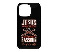 Jésus est Mon Sauveur : Jouer du basson est ma thérapie Coque pour iPhone 13 Pro