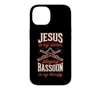Jésus est Mon Sauveur : Jouer du basson est ma thérapie Coque pour iPhone 14