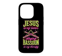 Jésus est Mon Sauveur : Jouer du basson est ma thérapie Coque pour iPhone 14 Pro