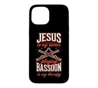 Jésus est Mon Sauveur : Jouer du basson est ma thérapie Coque pour iPhone 15