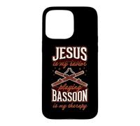 Jésus est Mon Sauveur : Jouer du basson est ma thérapie Coque pour iPhone 15 Pro Max
