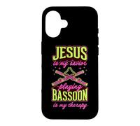 Jésus est Mon Sauveur : Jouer du basson est ma thérapie Coque pour iPhone 16