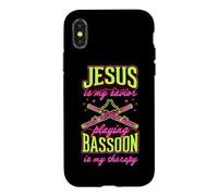 Jésus est Mon Sauveur : Jouer du basson est ma thérapie Coque pour iPhone X/XS