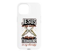 Jésus est Mon Sauveur : Jouer du Trombone est ma thérapie Coque pour iPhone 15
