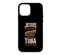 Jésus est Mon Sauveur : Jouer du Tuba est ma thérapie Coque pour iPhone 12 Mini