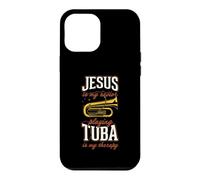 Jésus est Mon Sauveur : Jouer du Tuba est ma thérapie Coque pour iPhone 12 Pro Max