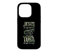 Jésus est Mon Sauveur : Jouer du Tuba est ma thérapie Coque pour iPhone 14 Pro