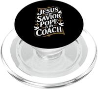 Jésus est mon Sauveur Le pape est mon entraîneur Religious Faith PopSockets PopGrip pour MagSafe