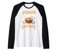 Jésus est Mon Sauveur Le Tricot est ma thérapie Manche Raglan