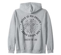 Jésus est Mon Sauveur sauvé par Le Seigneur (Graphique croisé) Sweat à Capuche