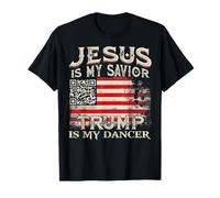 Jésus est mon sauveur Trump est mon danseur QR Trump Dancing Code T-Shirt