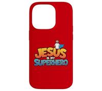 Jésus est Mon Super héros, Homme chrétien, garçon, Dieu, Fils, Bon Bambin Coque pour iPhone 14 Pro
