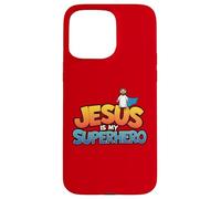 Jésus est Mon Super héros, Homme chrétien, garçon, Dieu, Fils, Bon Bambin Coque pour iPhone 15 Pro Max