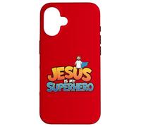 Jésus est Mon Super héros, Homme chrétien, garçon, Dieu, Fils, Bon Bambin Coque pour iPhone 16