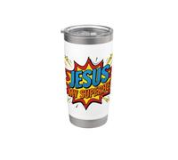 Jésus est mon super-héros Jésus Gobelet isotherme en acier inoxydable double paroi
