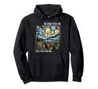 Jésus est Mort pour Moi, Maintenant Je vis pour Lui, Style Nuit étoilée Sweat à Capuche