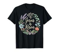 Jésus est ressuscité - Écriture Religieuse chrétienne de Pâques - Motif Floral T-Shirt