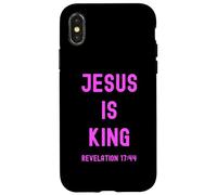 Jésus est Roi Apocalypse 17:14 Scripture God Pink Bible Girl Coque pour iPhone X/XS